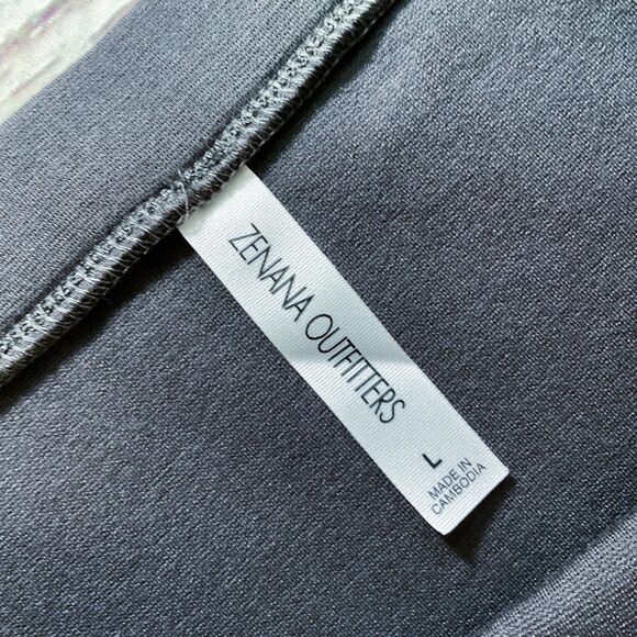 Zenana Outfitters Womens Skirt sz Large Gray Pull On Stretch Knee Length Unlined - Picture 3 of 6